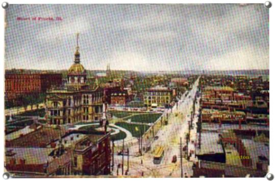 Heart of Peoria- Postcard of Towntown Peoria,IL